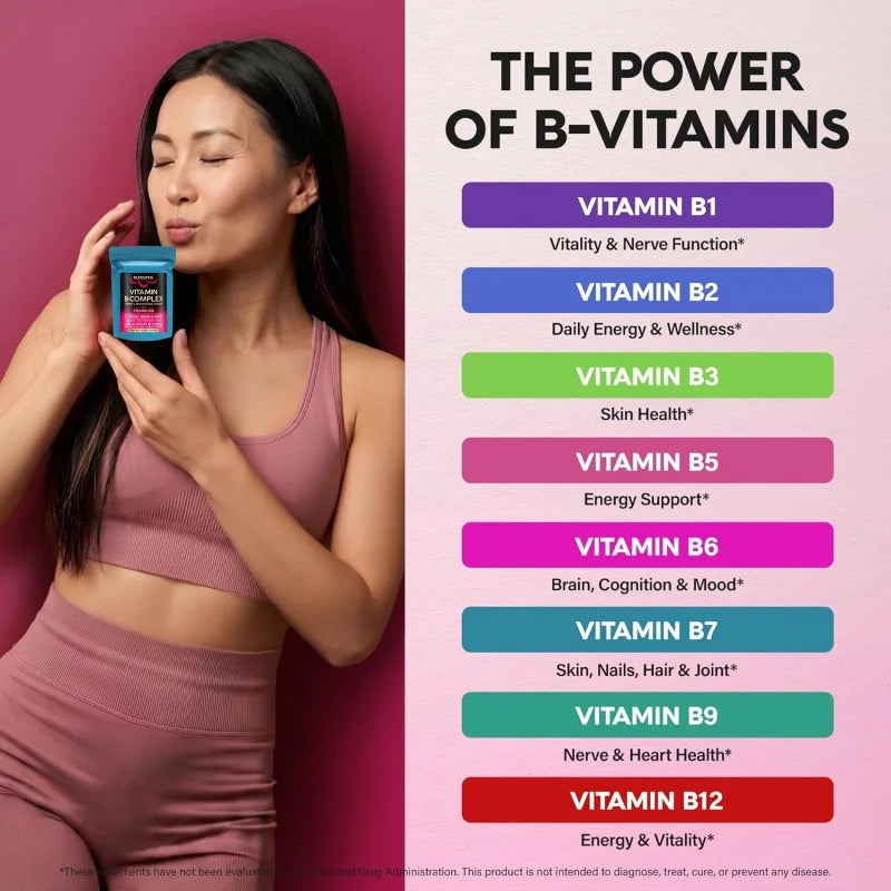 Vitamin B Complex For Men & Women - 11-in-1 B-complex: B2, B6, B7,b12 With Vitamin C - Energy, Brain & Heart Support, 30pcs