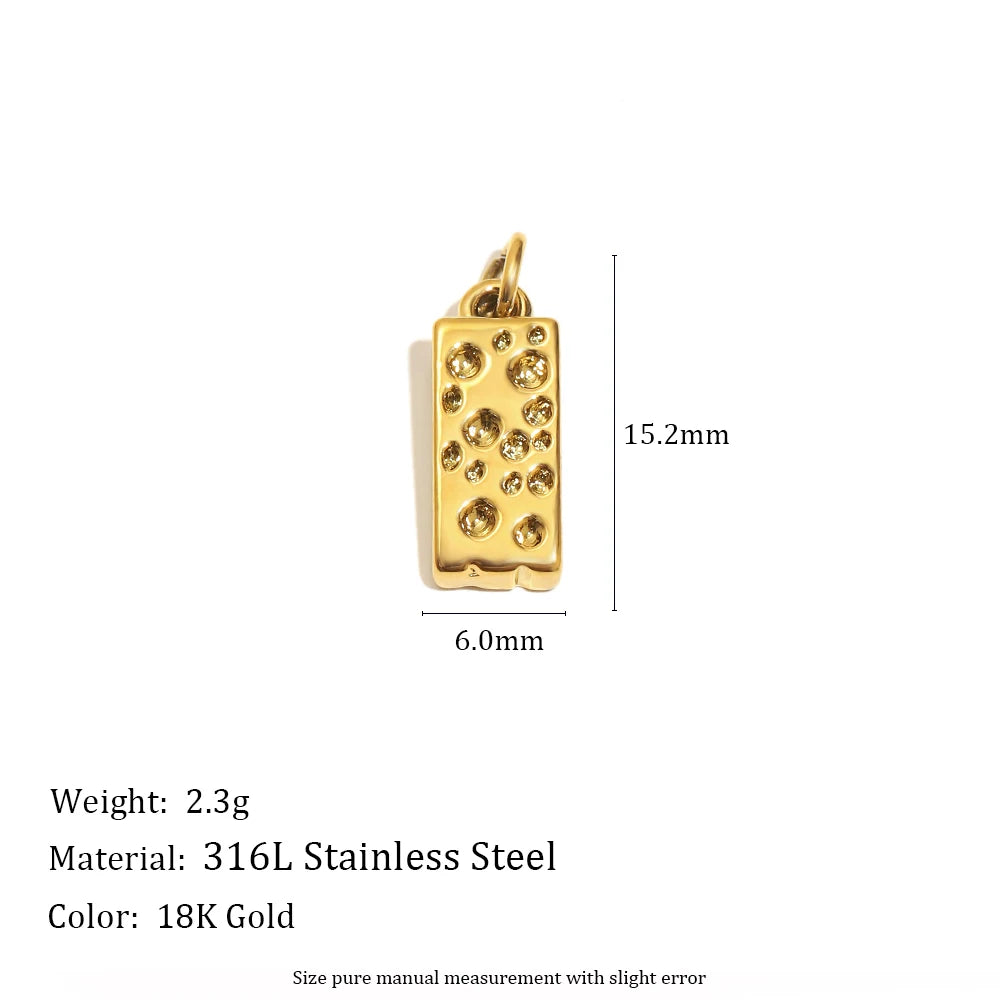E.B.belle Summer Food Ice Cream Cake French Fries 18K Gold Plated Pendant Charms For Jewelry Making DIY Jewelry Accessories