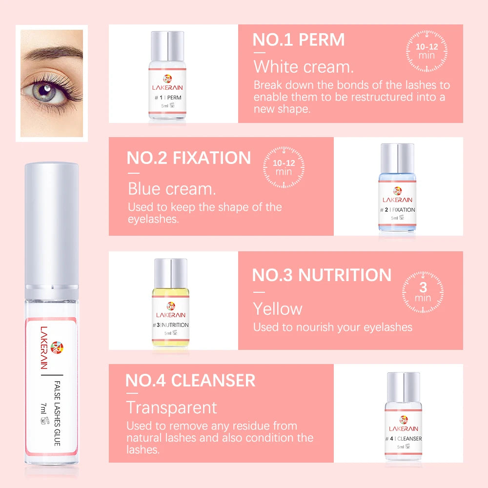 Free Shipping Lash Lift Kit Long Lasting Eyelash Lifting Perming Lotion Fixation Glue Curly Lasher Beauty Salon Home Use Pro Kit