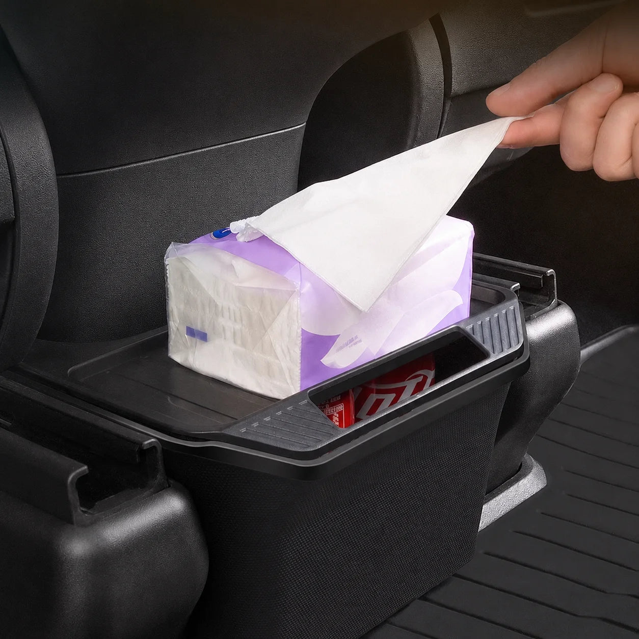 Rear Seat Storage Box For Tesla Model Y 2021-2024 2025 2026 Juniper Center Console Organizer Backseat Trash Can Garbage Bag Tray