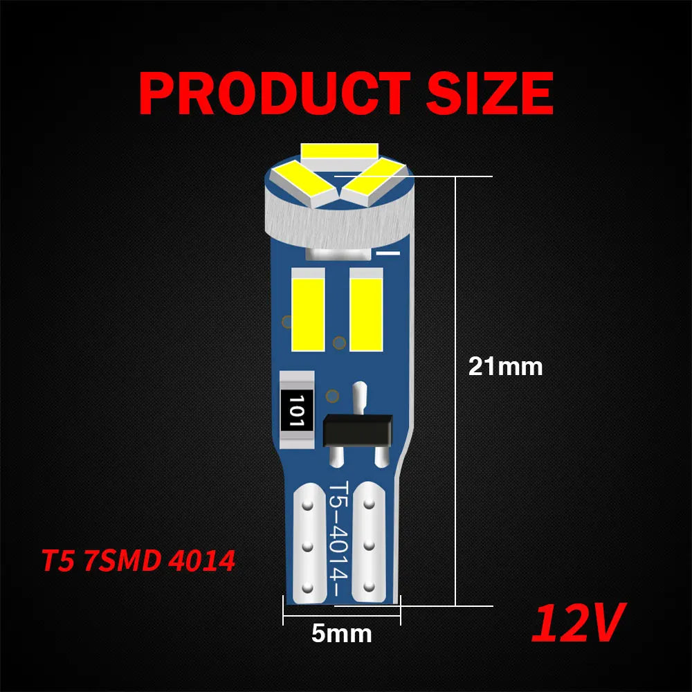 KEIN 10PCS 12V 24V T3 T4.2 T4.7 T5 B8.5D B8.4 B8.4D B8.3 B8.5 T4 509T bX8.4d W3W Led Bulb Instrument Dashboard Car Truck Light