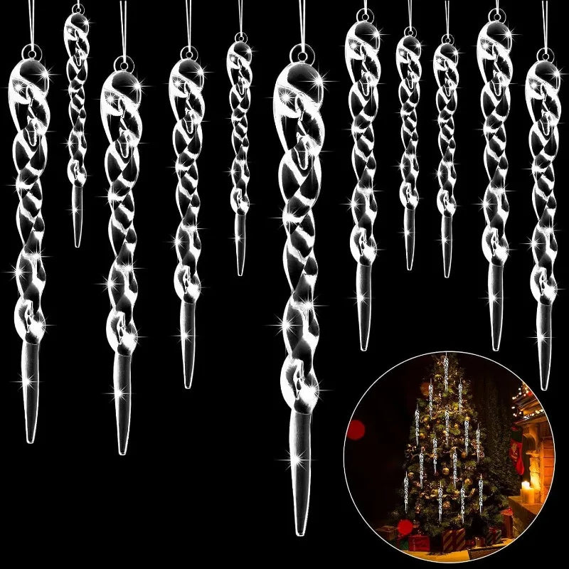 20 PCS Transparent acrylic Christmas tree ice column decoration Christmas, New Year, Holiday, Wedding, Winter Party Decoration 5 Various styles of ice pillar ornaments