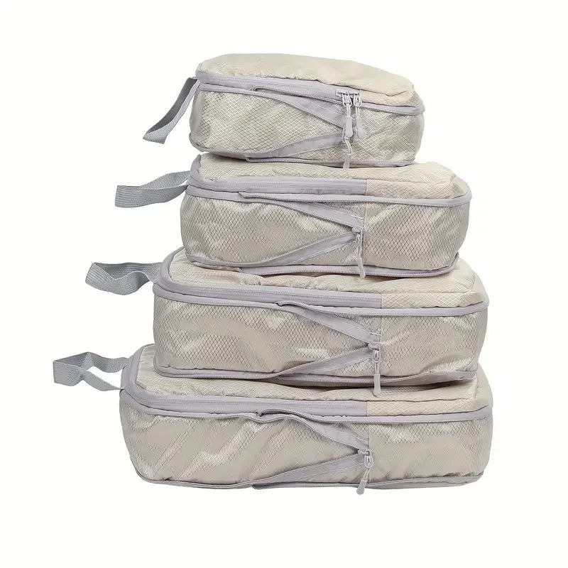 Travel Compression Packing Cubes Suitcase Luggage Organizer Set Zipper Foldable Storage Bag for Clothes Shoes Travel Accessories