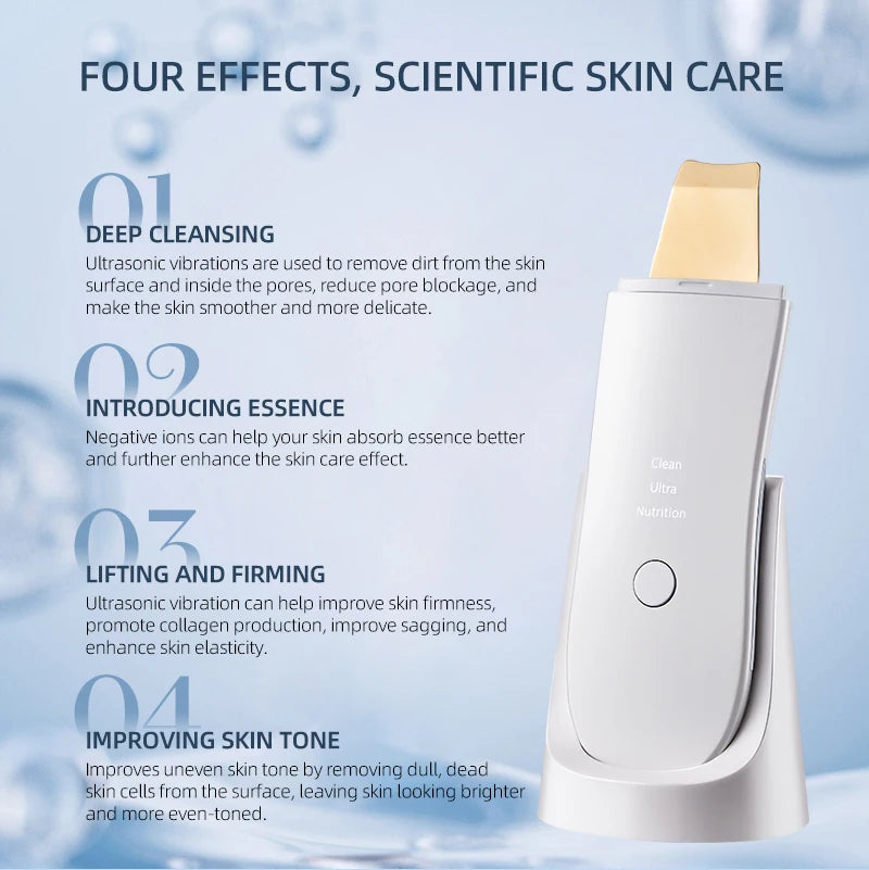 LESEN Skin Care Ultrasonic Skin Scrubber Blackheads Whiteheads Exfoliator Vibrating Facial Scraper Pore DeepCleanser Face Lifter