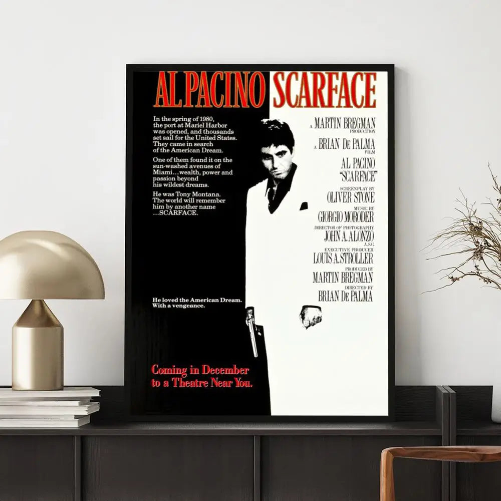 Movie S-Scarface Poster HD Versatile Waterproof Wall Decor Self Adhesive Perfect for Any Room & Ideal Gift