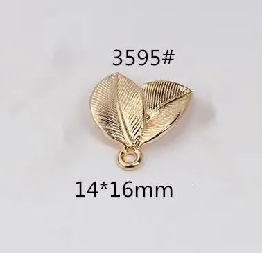 20Pcs KC Gold Copper Metal Leaf Charms Tree Leaves Charms Pendant for DIY Handmade Bracelet Necklace Jewelry Making Accessories