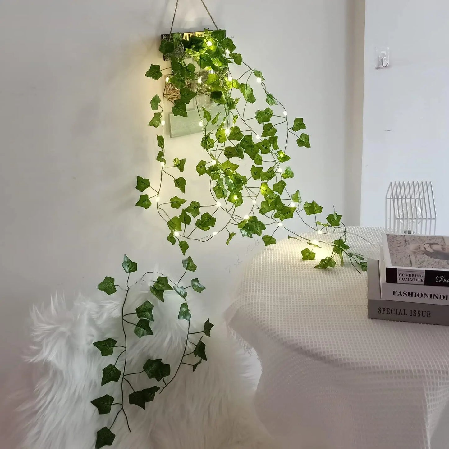 2 Meters LED light string Artificial Green Leaf Vine Home Festival Wedding Bridal garden Hanging green plants party Decoration