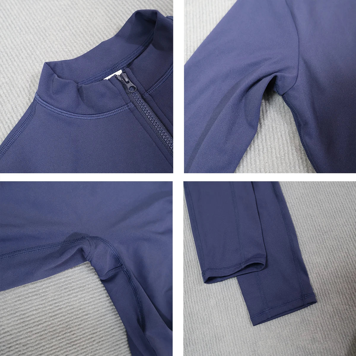 Ctenkevet Women's Long-Sleeved Jumpsuit Butt Lifting Gym Activewear Sport Outfit with Half-Zipper V-Back Design for Ladies