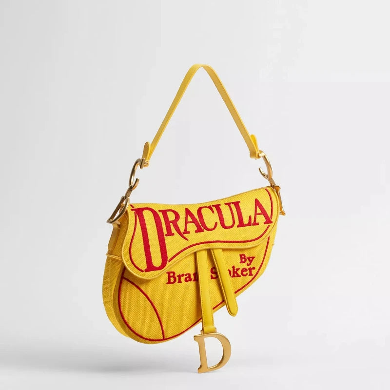 Luxury Saddle Bag Women Master Quality Yellow and Red Book Cover Embroidery Shoulder Bag Elegant Trend Beautiful Crossbody Bag