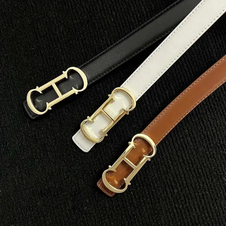New Designed 25mm Women's Belt with Elegant Gold Letter buckle,Suitable for Daily Multifunctional Jeans Decoration Fashion belt