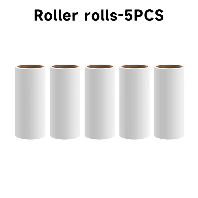 Portable Tearable Roll Paper Sticky Roller Dust Wiper Lint Roller Remover Brush Pet Hair Clothes Carpet Bed Cleaning Accessories