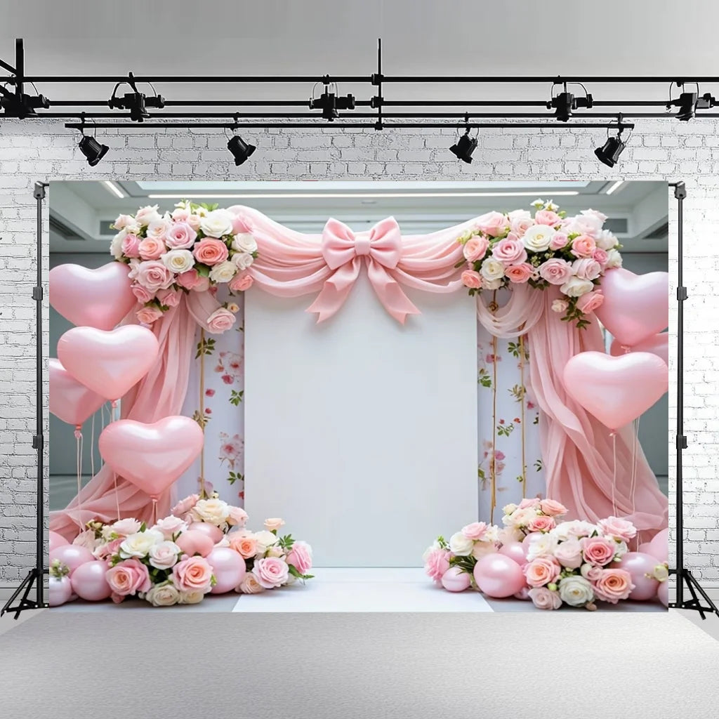 Rose Floral Background Summer Party Banner Flower Wall Wedding Birthday Decorations Bridal Marriage Backdrop Photography Studio