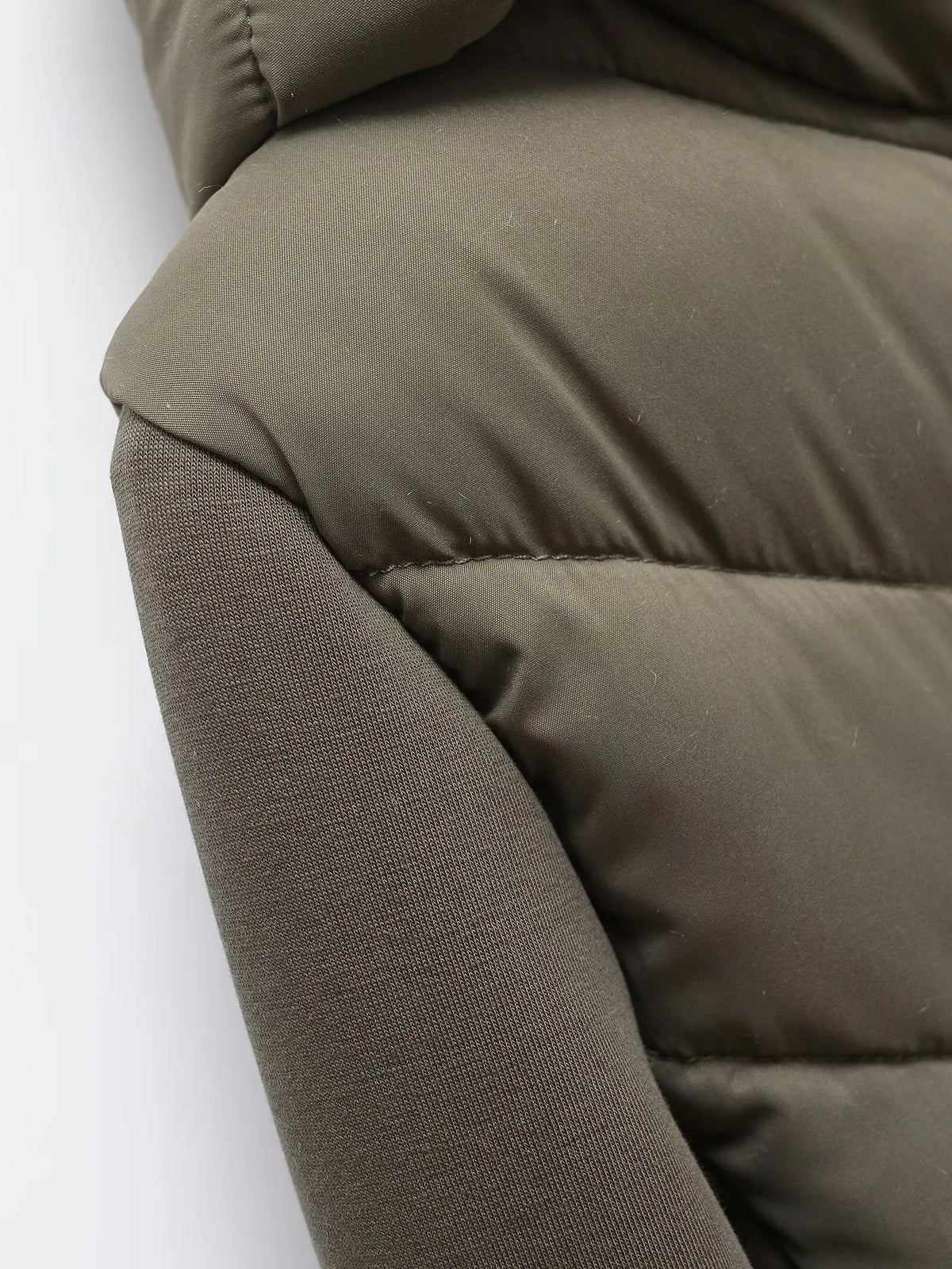 2025 Autumn Winter Women's Elegant Patchwork Hooded Air Cotton Jackets Lady Fashion Army Green Warm Slim Fit Sports Parkas Coats