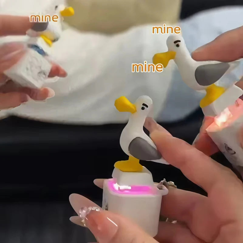 FTCY New Mine Seagull Keycap Keychain Luminous Sounding Stress Relief Creative Fidget Toy Creative Keychain Supporting Wholesale