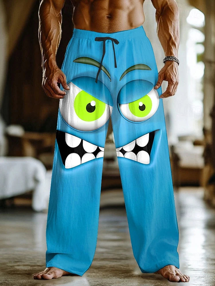 In The Autumn Of 2025, There Are Funny 3D Printed Men's Casual Pants. Harajuku Street Fashion Men's Casual Pants, For Daily Casu