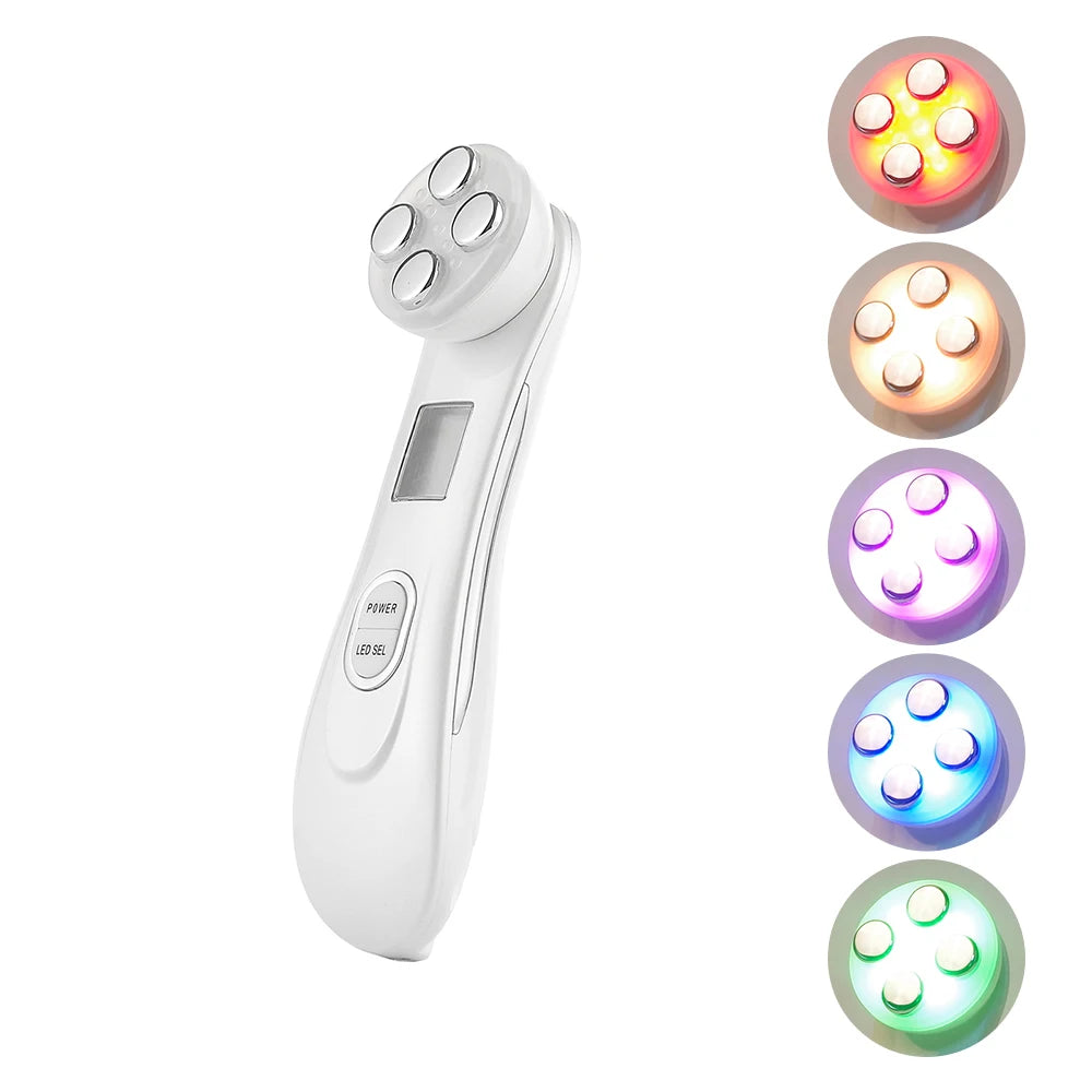 5 In 1 Home Facial Beauty Device Mesotherapy Electroporation RF Radio Frequency Facial LED Photon Skin Care Beauty Device Face Lifting Tighten