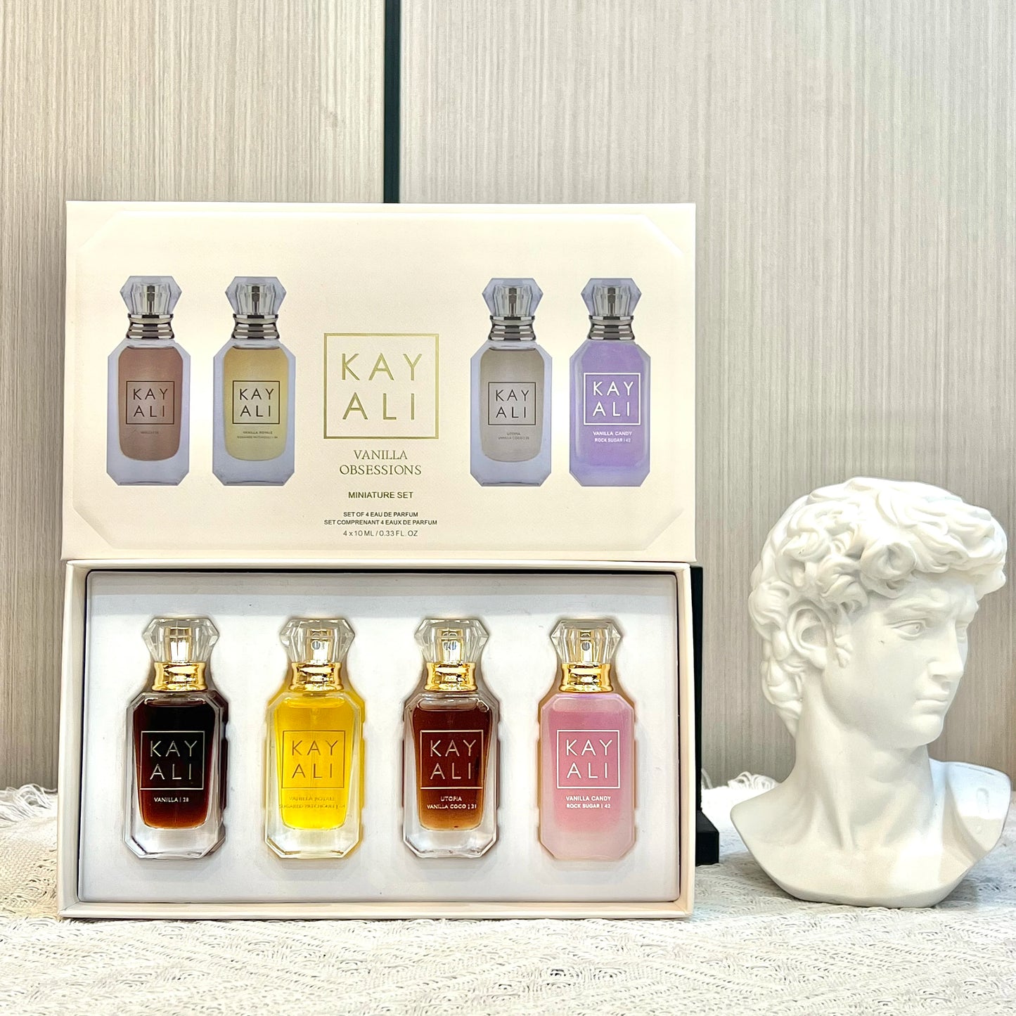 KAYALI 4x10ml Mini Perfume Set Vanilla Oud Floral Fruity Oriental Long Lasting Unisex Eau De Parfum Luxury Gift Collection