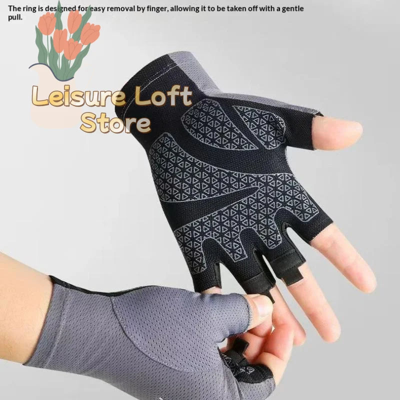 Sport Cycling Gloves Half Finger Shock Absorbing Anti Slip Fitness Breathable for Men Women Outdoor