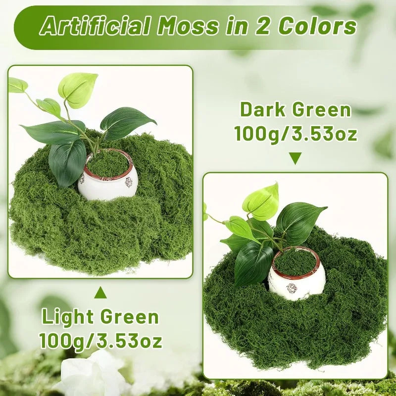 Artificial Green Plants Eternal Life Moss DIY Craft Faux Preserved Plant Moss Lawn Mini Landscape Fake Grass Plant Potting Decor