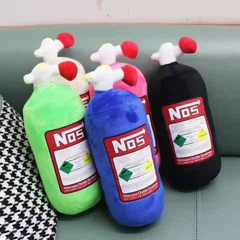Car Seat Creative Headrest Neck Plush Pillows Car Nitrogen Cylinder Shape Neck Pillow Seat Cushion Waist Pillow Car Accessories