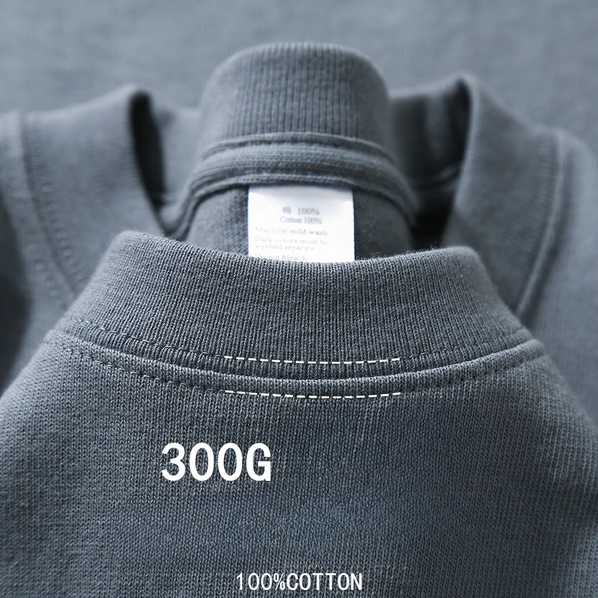Beige 300g Heavyweight Cotton T-shirt, Loose Summer Round Neck Basic Tee for Men & Women