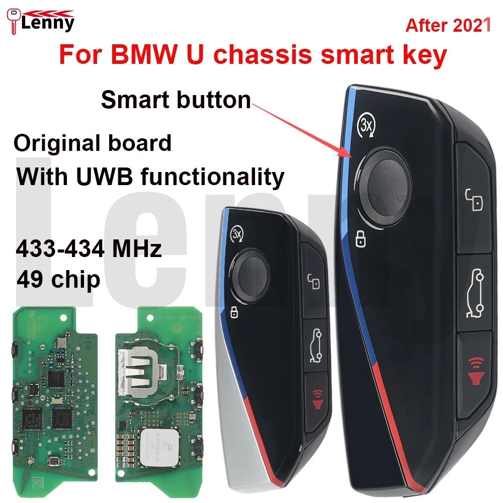 Lenny 433-434MHz 49chip With UWB functionality car smart key for BMW U chassis U11/X1 U12/X2 U06/2 Active Tourer ix1 iX2 series
