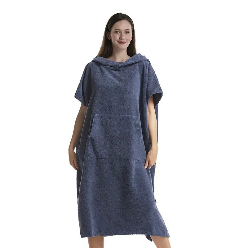 Unisex Oversized Quick Dry Poncho Hoodie Towel Beach Robe Swim Surf Changing Towel Loungewear Pajamas for Adults