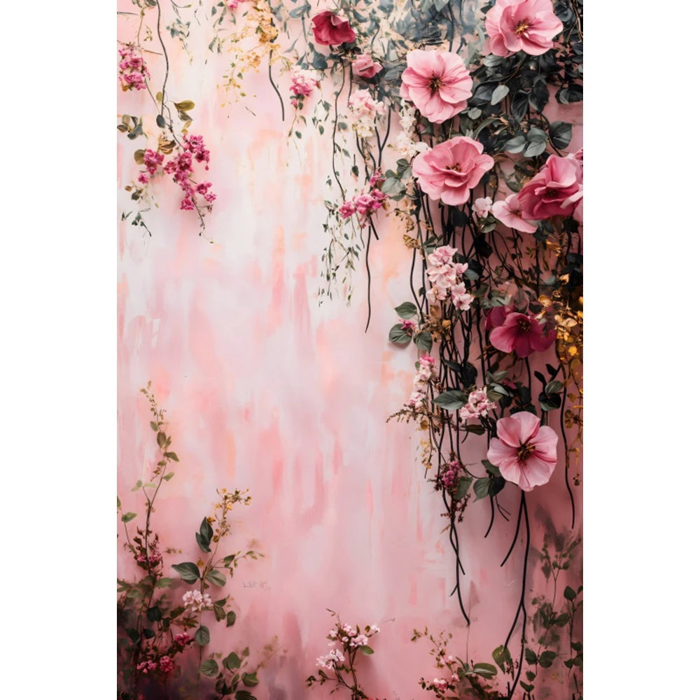 Spring Flower Wall Photography Background Abstract Floral Wedding Birthday PartyDecor Maternity Art Portrait Backdrop Photobooth