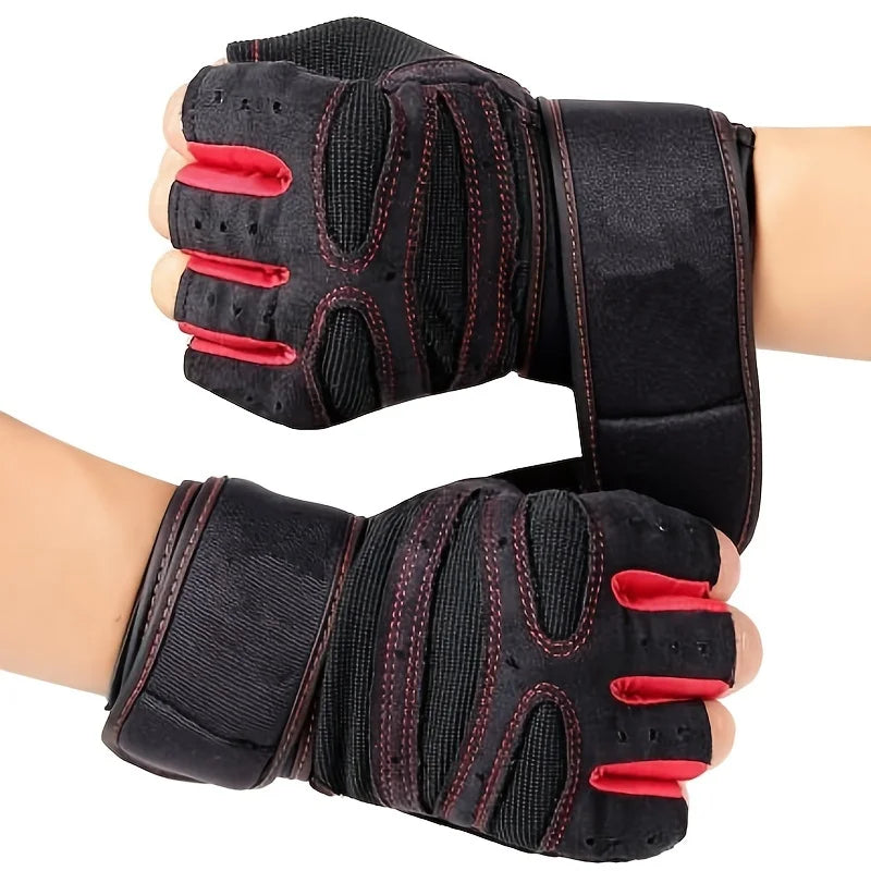 Unisex Fitness Gym Gloves with Wristband for Weight Lifting Body Building Training Sports Exercise And Cycling Shockproof
