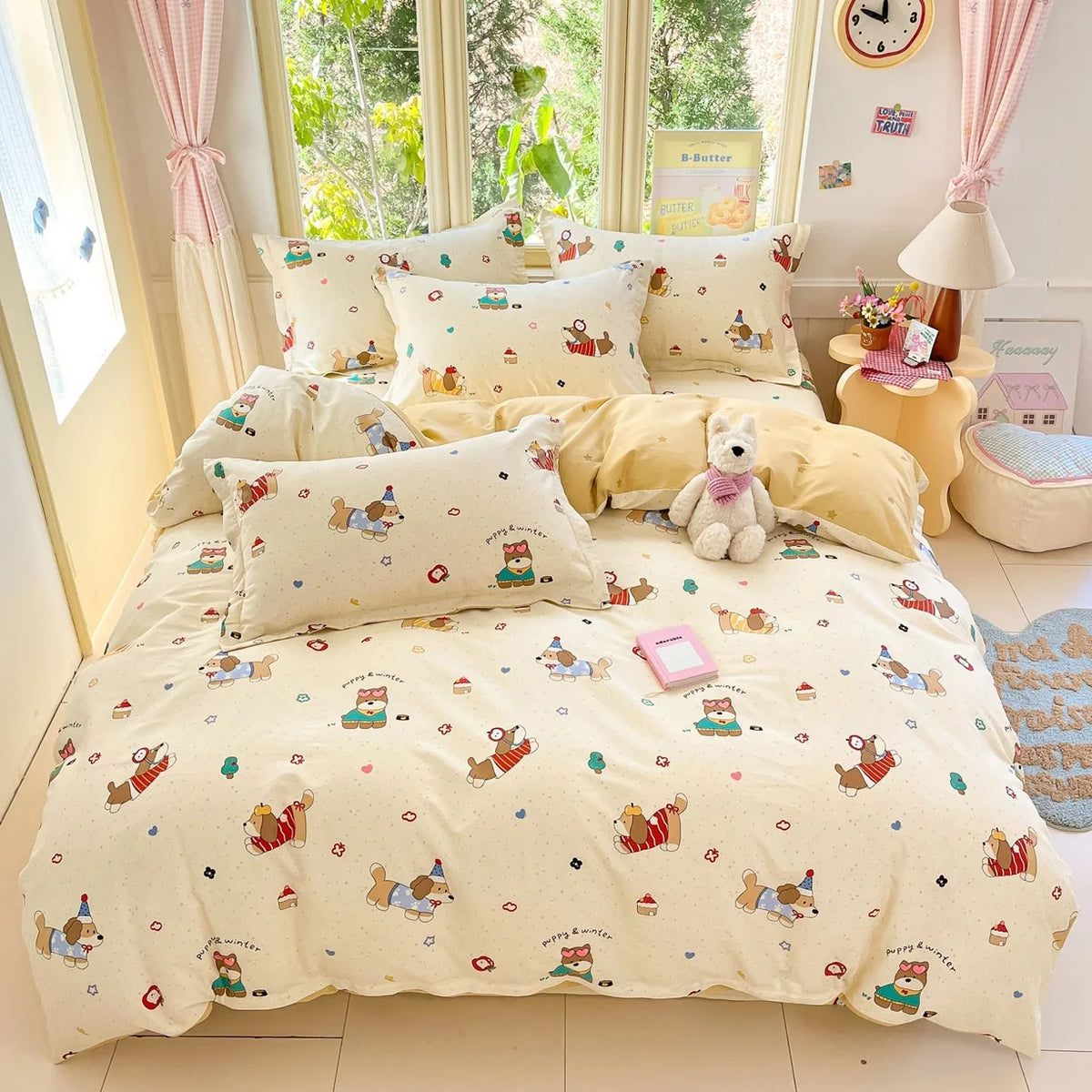 High Quality 100% Cotton Floral Duvet Cover Set Soft Breathable Queen King Bedding Set with Quilt Cover Fitted Sheet Pillowcases