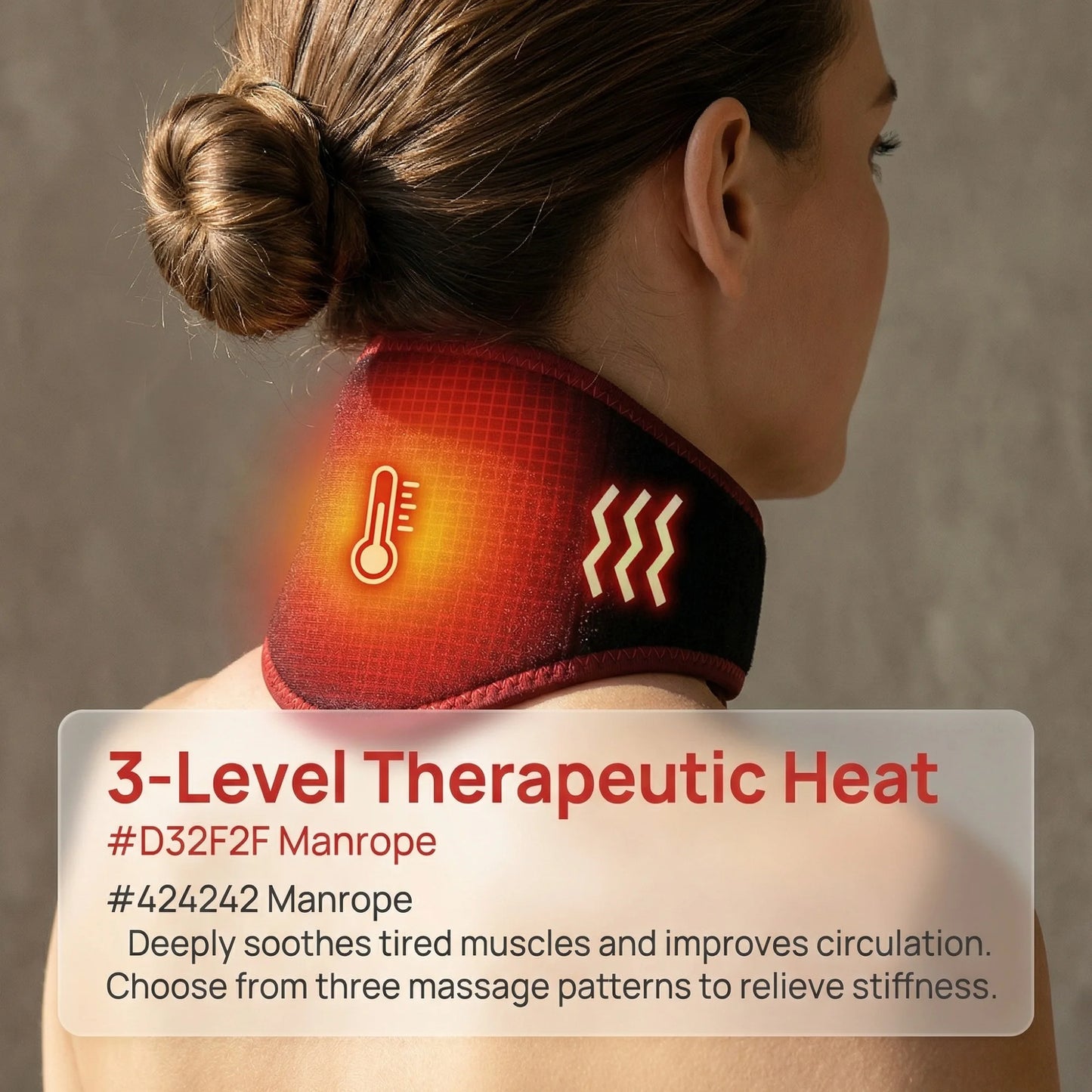 Heating Neck Support Brace Belt Infrared Magnet Neck Care Massage Protector Pain Relief Muscle Relaxation