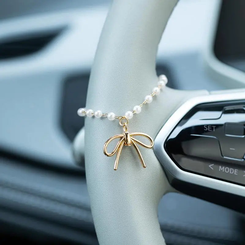 Car Pendant Rosary Ornament  Cross Steering Wheel Beads Decorative Faith Accessory for Auto Rearview Mirror