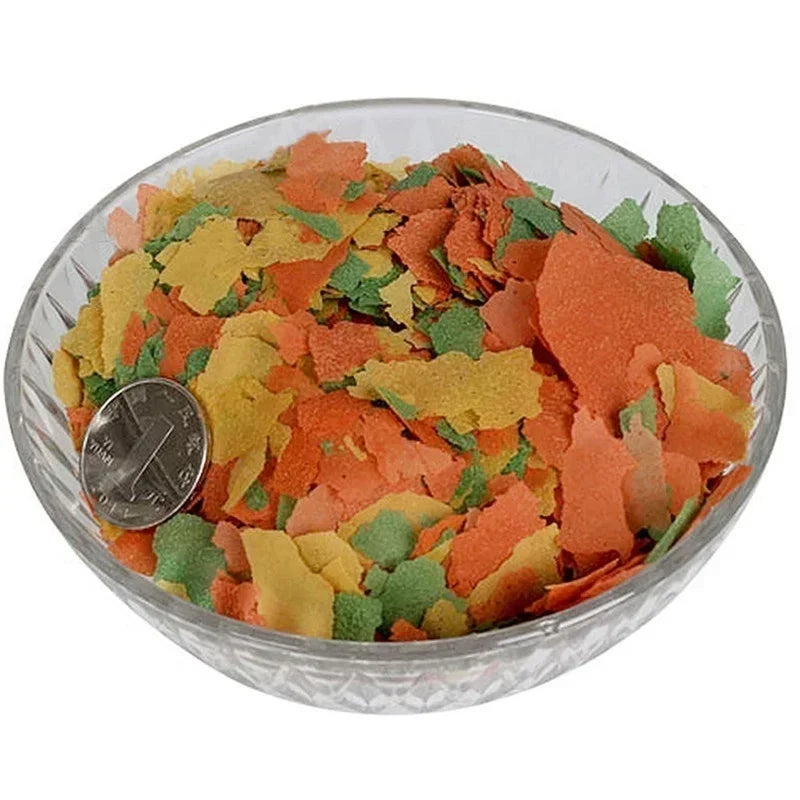 100g/packSmall Tropical Ornamental Fish Feed Aquarium Fish Thin Slice Feed Fish Feed Seedling Growth Food Family Fishing Tools