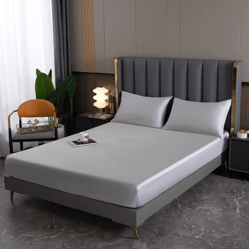 Natural Mulberry Silk Bed Fitted Sheet Deep 25CM Real Silk Mattress Cover Customized Size Luxury High-End Bedding Sheets
