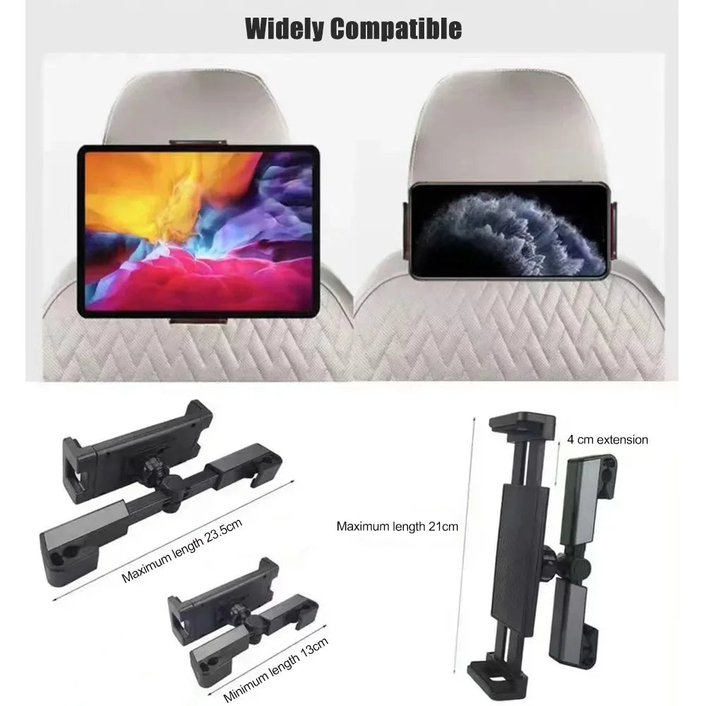 Telescopic Car Phone Holder for Rear Row Tablet Holder Anti Shake Tablet Mount Universal Auto Phone Stand for 4-12.9 Inch iPad
