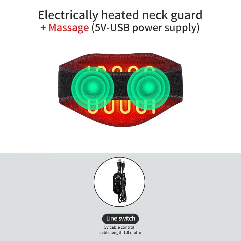 Heating Neck Support Brace Belt Infrared Magnet Neck Care Massage Protector Pain Relief Muscle Relaxation