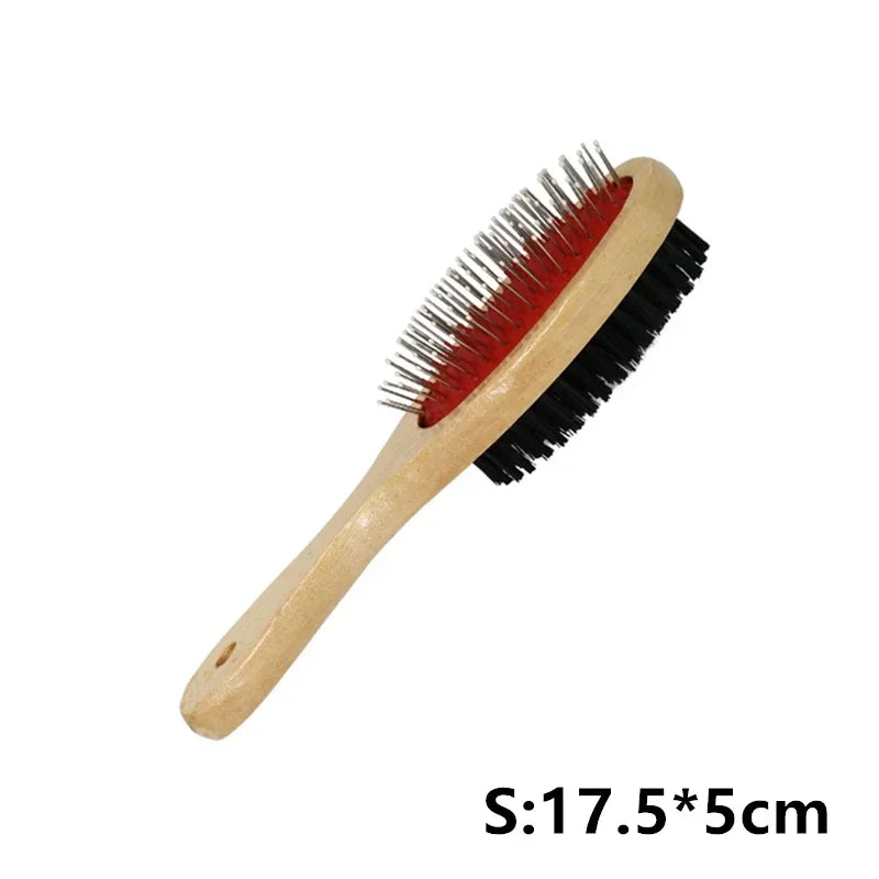 1PCs Pet Comb Grooming Double-sided Pet Comb Big Dog Brush Beauty Comb for Cats Dogs Hair Wooden Removal Soft Brush Dog Supplies