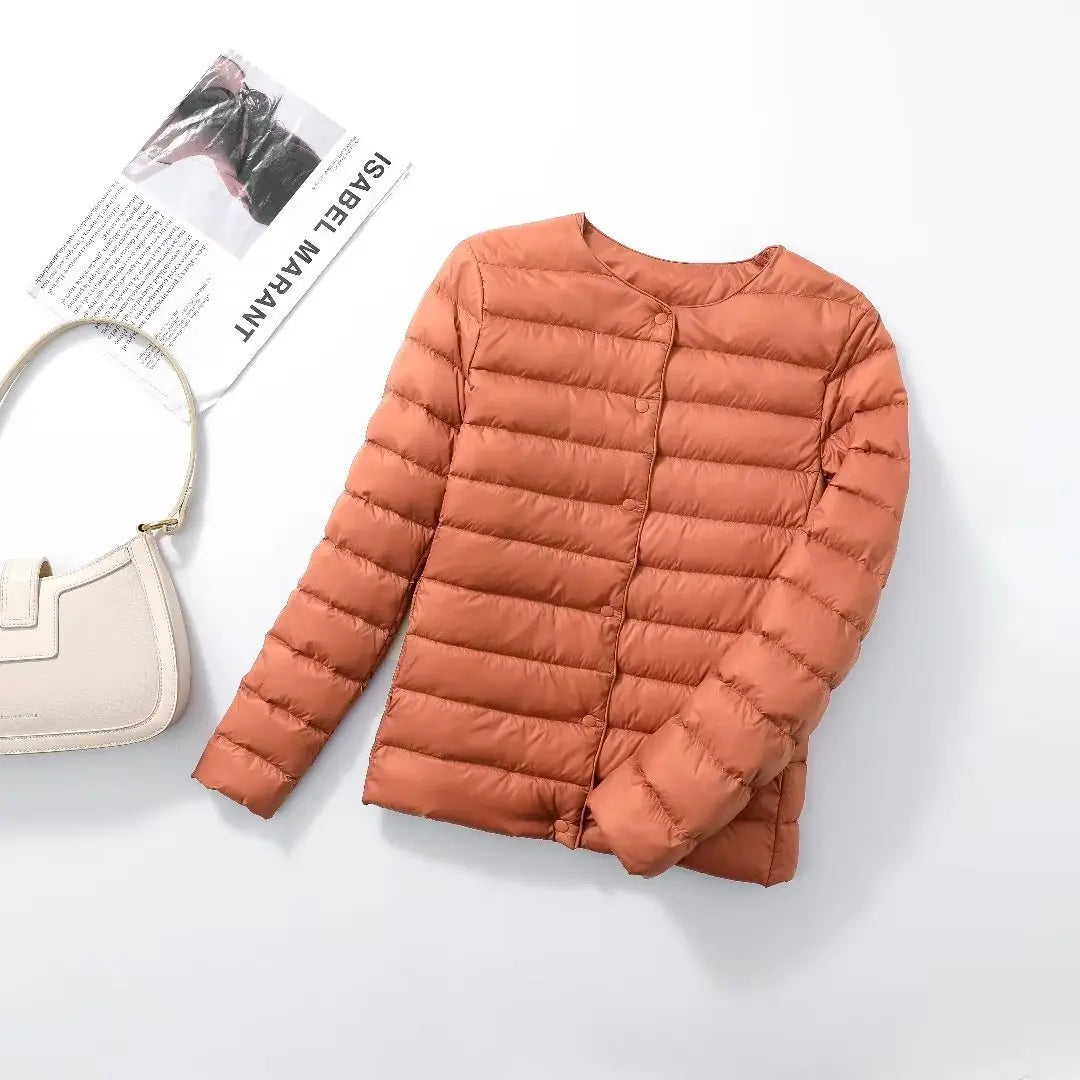 2023 New Arrivals Autumn Winter Warm Women White Duck Down Slim Jackets Female Fashion Ultra Lightweight Packable Puffer Coats