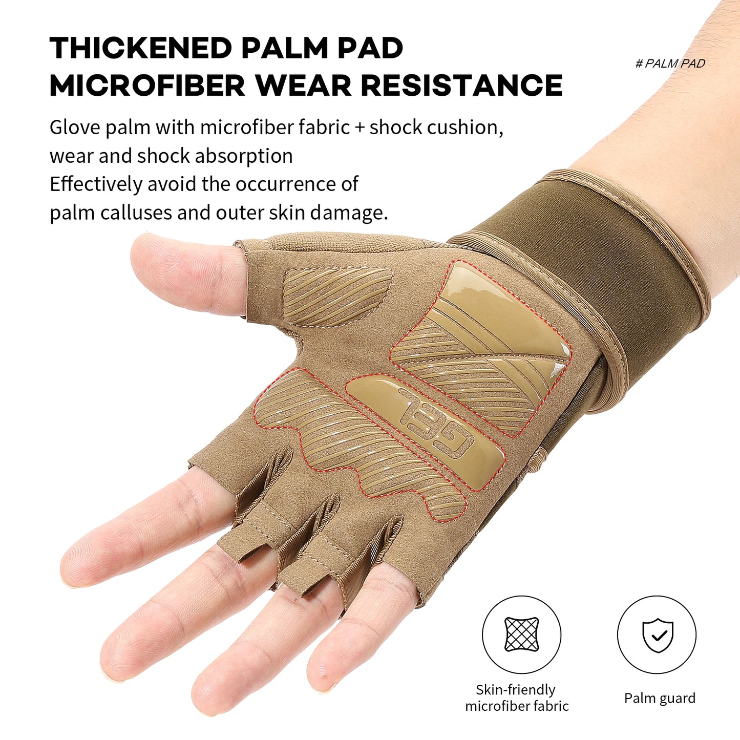 Cycling Gloves Half Finger Gym Weightlifting Dumbbell Training Anti-Slip Fitness Gloves Workout Crossfit Exercise Gloves