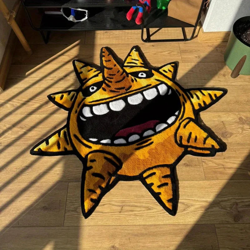 VIKAMA Anime Style Creative Sun Carpet Unique Home Accessories Festival Gifts Creative Living Room Bedroom Decoration Carpet