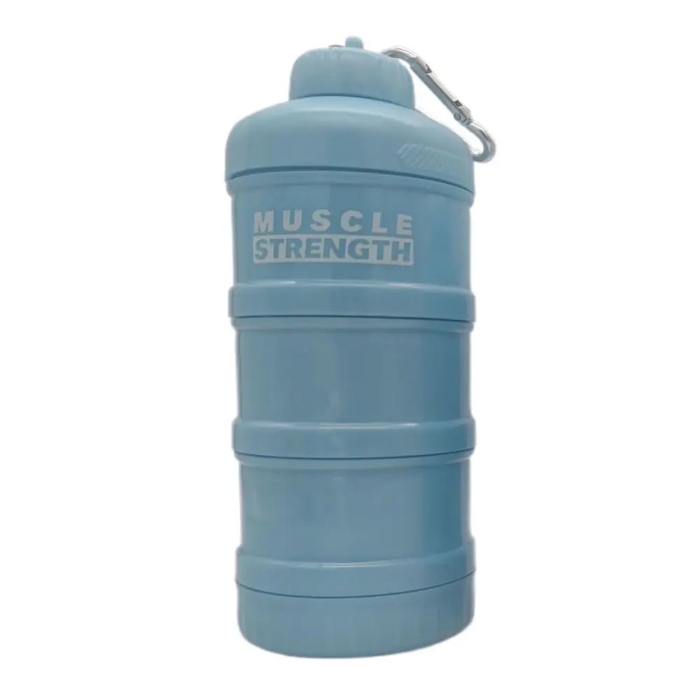 1/2/3-layer Portable Protein Powder Box with Mountaineering Buckle Funnel Powder Box Fitness Supplement Bottle Handle Layered