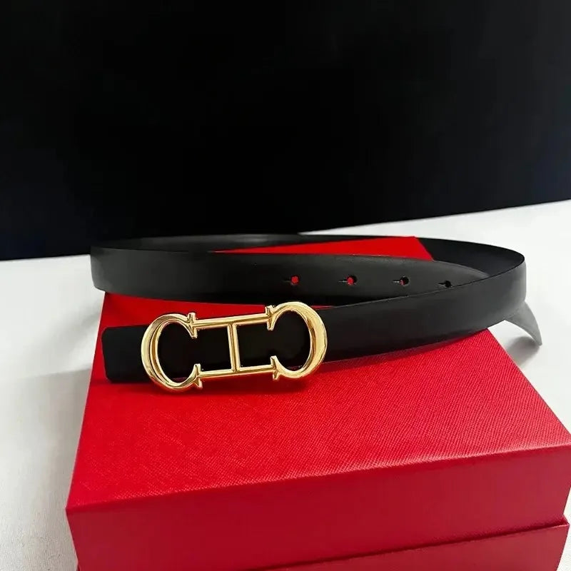 New Designed 25mm Women's Belt with Elegant Gold Letter buckle,Suitable for Daily Multifunctional Jeans Decoration Fashion belt