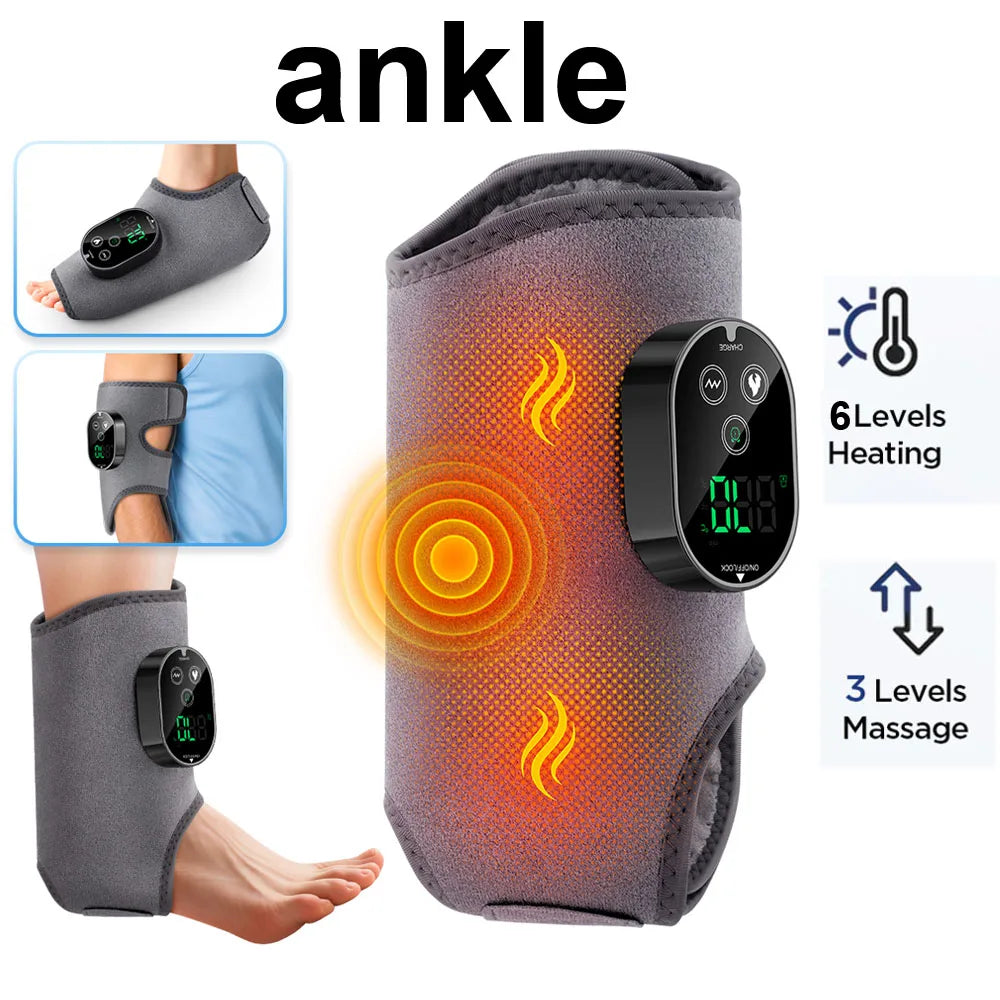 Heating Ankle Massage Belt Electric Hot Compress Vibration Massage Foot Ankle Guard Band Carpal Wrap Support Brace