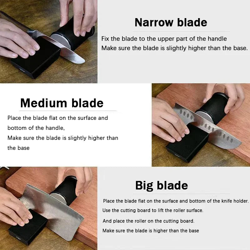 Rolling Knife Sharpener For Straight Edge Knife Sharpener Kit With 15/20° Degree Magnetic Angle For Kitchen Knives Whetstone Set