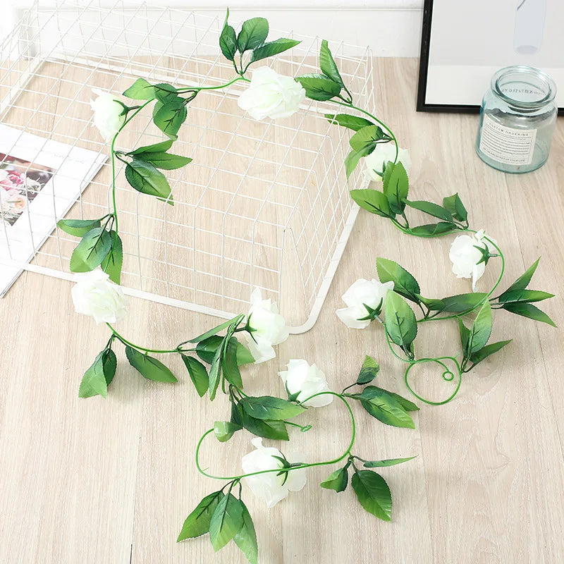 7ft 2m Flower String Artificial Wisteria Vine Garland Plants Foliage Outdoor Home Trailing Flower Fake Flower Hanging Wall Decor