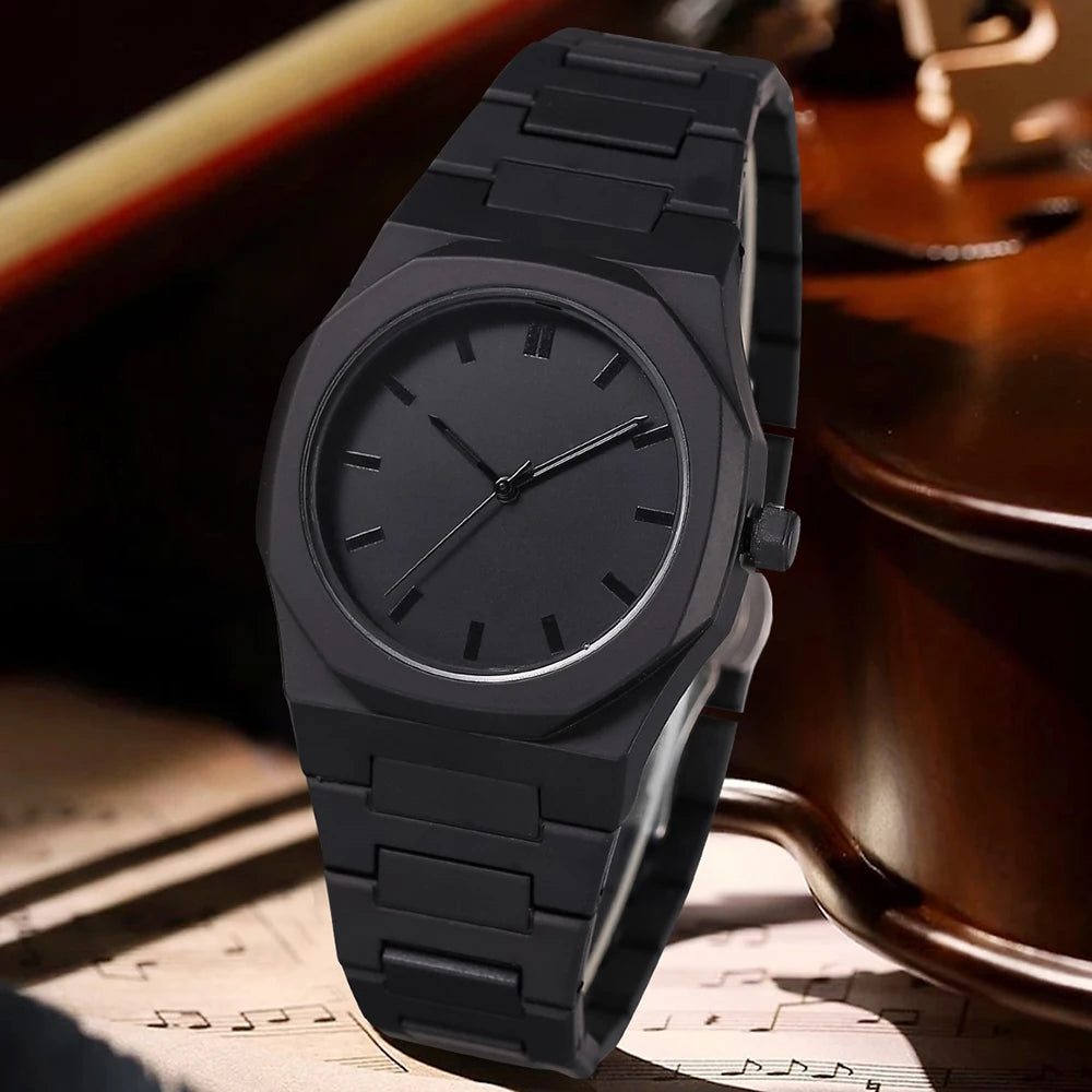 2PCS/SET Men's Watch Accessories Fashion Business Exquisite Luxury Quartz Watch Set Japanese Clothing Matching Perfect Gift