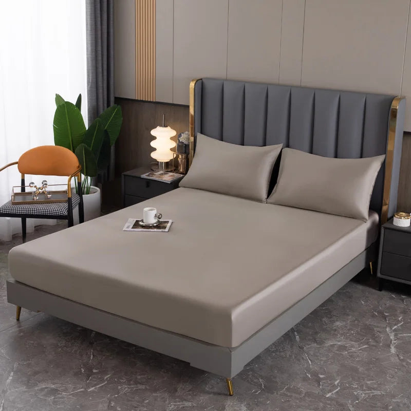 Natural Mulberry Silk Bed Fitted Sheet Deep 25CM Real Silk Mattress Cover Customized Size Luxury High-End Bedding Sheets