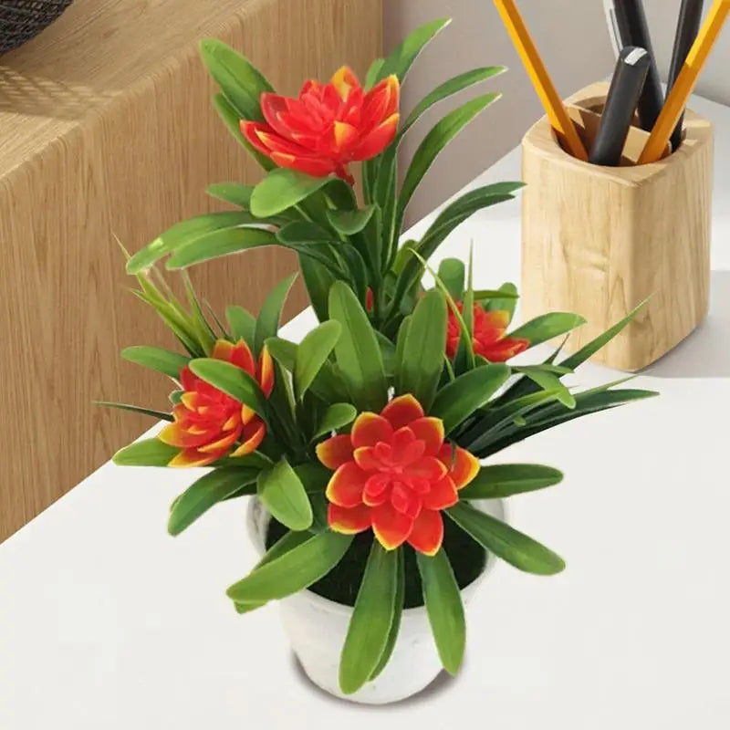 New Simulation Potted Tabletop Decoration Artificial Greenery Potted Plants Realistic Home Decor For House Tabletop Decoration