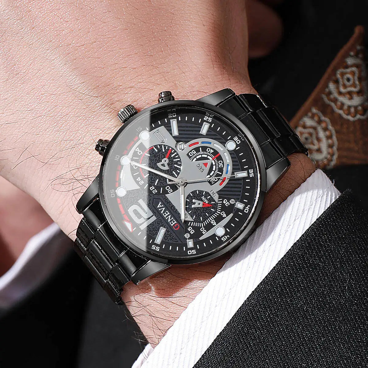 Fashion Men Business Watches Luxury Analog Quartz Wristwatches with Calendar for Men Clock Reloj Hombre（Without Box）