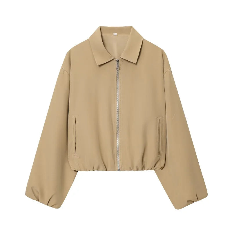 MUJER 2025 Women's Bomber Jacket Zip Puffed Varsity Jackets for Women Cropped Demi-season Jacket for Women Coats New Outerwears